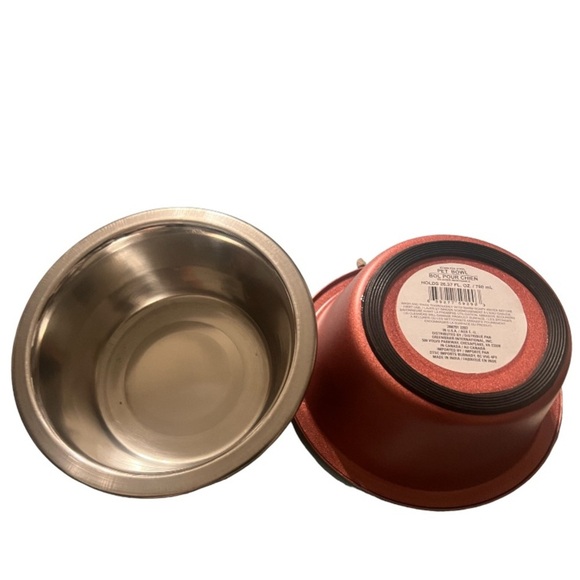 NWT 2 Greenbrier Kennel Club Stainless-Steel Rose Pink Glittery Pet Bowls - Picture 3 of 5